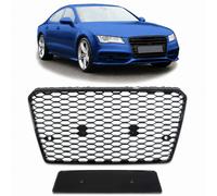 Grille de calandre nid d'abeille noire brillante compatible avec Audi A7 C7 2...