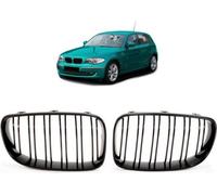 Grille de calandre noire brillante SET à double barrette convenant à la BMW Série 1 E81 E82 E87 E88