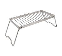 Grille de Camping Pliante en Acier Inoxydable Hauteur Réglable 38 x 15 x 12 cm avec Drainage pour Barbecue Randonnée Pique-Nique