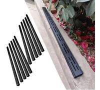 Grille de canalisation d'évacuation des eaux pluvi Caniveau linéaire en acier inoxydable 304 avec grille, couleur argent, plusieurs tailles, 1 m, usage intérieur/extérieur(10pcs,10x4cm(4"x1 5/8"))