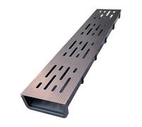 Grille de caniveau, kit de Drainage en Forme de U - Caniveau de 2 po/3 po/4 po de Large avec Grille à Grain de Bois, Mini-bac de récupération d'eau de Pluie pour Un Drainage Efficace (19,7 x