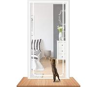 Grille de chat pour porte, empêche les chats, écran de porte d'isolation pour l'introduction de nouveaux chats, filet de porte pour chat pour l'été (taille de la porte appropriée : 100 cm x 220 cm