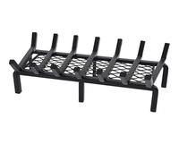 Grille de cheminée de 61 cm avec retenue de braise, grille de cheminée en fonte, support de bûches de cheminée, support à bois robuste en acier massif, support de poêle à bois forgé pour foyer