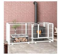 Grille de cheminée en métal Barrière anti-brûlure Pare-feu pour la sécurité des chiens et chats Cage pour animaux(Blanc,160 * 80 * 100cm)