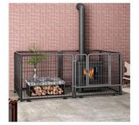 Grille de cheminée en métal Barrière anti-brûlure Pare-feu pour la sécurité des chiens et chats Cage pour animaux(Zwart,100 * 50 * 50cm)