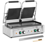 Grille de contact double avec plaque lisse et rainurée 48 x 23 cm 3600 W
