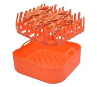 Grille de cuisson à bacon - Support vertical en acier inoxydable de qualité alimentaire compatible avec bac d'égouttement multi-fentes | Garantit une circulation d'air uniforme pour des bandes
