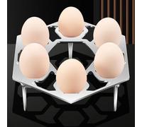 Grille de cuisson à la vapeur en acier inoxydable, 6 trous résistant à la chaleur, support multifonction de cuisine, 17 x 19,5 x 6,7 cm