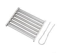 Grille de cuisson à long manche en acier inoxydable pour une cuisson uniforme et un retournement facile des saucisses sur le gril (grand)