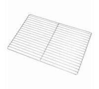 Grille de cuisson argentée en acier inoxydable 47 x 32,5 cm rectangulaire pour barbecue, jardin, terrasse avec surface robuste et nettoyage facile, accessoire de barbecue durable pour barbecue et