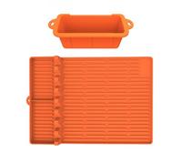 Grille de cuisson - Boîte d'égouttement - Bac à graisse - Doublure en silicone - Poêle à griller en silicone