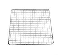 Grille de cuisson carrée en acier inoxydable pour camping, barbecue, pique-nique, réutilisable, différentes tailles, argent, 30 x 25 cm, 35 x 30 cm, 40 x 30 cm (35 x 30 cm)