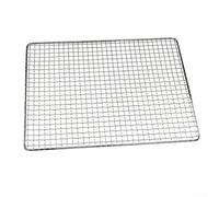 Grille de cuisson carrée galvanisée pour camping en plein air - Grille stable - 45 x 30 cm - Grille de feu pour barbecue (50 x 35 cm)