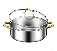 Grille de cuisson double en acier inoxydable pour 4 à 10 personnes - Conduction rapide de la chaleur - Motif écailles de poisson - Compatible avec les cuisinières électriques à gaz à induction 26 cm