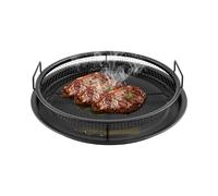 Grille de cuisson en acier au carbone - 33 cm - Antiadhésive - Pour la cuisson et le poulet croustillant, les frites (rond)