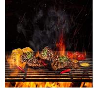 Grille de Cuisson en Fonte - AUFUN - Rectangulaire 54 x 34 cm - Émaillée - Durable - Accessoire Barbecue