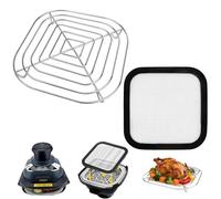 Grille de Cuisson et Grille Anti Projection Magnétique pour Ninja CRISPi Friteuse, Grille en Acier Inoxydable SUS304 pour Récipient en Verre 3,8L Accessoires pour Ninja Crispi Air Fryer FN101EU