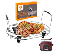 Grille de cuisson et panier vapeur compatibles avec Ninja Foodi Possible Cooker Pro 8,5 litres MC1000, MC1001, MC1010 mijoteuse, acier inoxydable poignées et pieds protégés par du silicone
