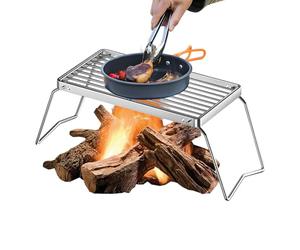 Grille de cuisson - Plateau de barbecue compact, dessus de gril pliable | Support de feu en acier inoxydable pour ailes de poulet, côtes, hot-dogs, légumes, grille de cuisson pour terrasse
