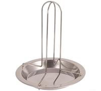 Grille de cuisson pliable en acier inoxydable avec quatre points de stabilité pour rôtir du poulet et de la viande sur des sources de flamme (petit)