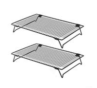 Grille de Cuisson Pliable pour Four 34x24cm Grille de Cuisson | Deux niveaux spacieux, refroidissement simultané, économie d'espace table, structure en fil optimisée