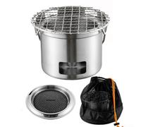 Grille de cuisson portable en acier inoxydable pour cuisine en plein air pendant le camping pour voyage, pique-nique ou fête avec plateau d'aération perforé (B)