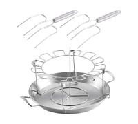 Grille de cuisson pour cuisses de poulet, support de cuisses de poulet pour barbecue | Grille ronde pour cuisses de poulet, support de baguettes de poulet, accessoire de barbecue avec bac de