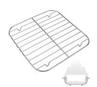 Grille de Cuisson pour Friteuse à Air Ninja Crispi, Accessoires en Acier Inoxydable Compatible avec les Récipients en Verre Ninja Crispi de 2,5 et 4 Pintes Lavable au Lave-Vaisselle (Argenté)