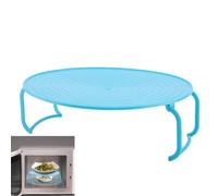 Grille de cuisson pour micro-ondes, plateau pour micro-ondes, grille empilable, plateau de four en plastique, grille pour micro-ondes pour bacon, collations congelées, fournitures de cuisine(Bleu)