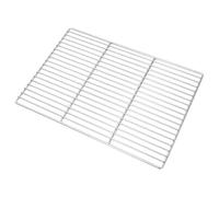 Grille de cuisson rectangulaire en acier inoxydable argenté 50 x 35 cm pour extérieur, jardin, terrasse, balcon, camping, barbecue avec bonne conduction de la chaleur et nettoyage facile