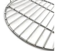 Grille de cuisson ronde en acier inoxydable avec poignée pour barbecue Weber 7432, 1241304 et 57 cm de diamètre - 45 cm de diamètre, résistante à la rouille, pour un nettoyage facile (55 cm)