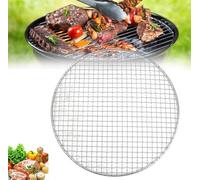 Grille de cuisson ronde en acier inoxydable pour brasero - Grille de cuisson ronde en acier inoxydable - Pour camping, jardin, pique-nique, répartition uniforme de la chaleur et nettoyage facile (43 x