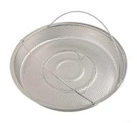 Grille de cuisson vapeur en acier inoxydable avec fonction de drainage, 22,5 cm et 24,5 cm, support de cuisson vapeur de cuisine pour usage domestique, grille de cuisson multifonction avec poignée