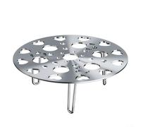 Grille de cuisson vapeur en acier inoxydable avec pieds amovibles pour raviolis, œufs et légumes, compatible avec casseroles, poêles et woks (21 cm, argenté)