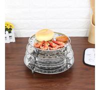 Grille de cuisson vapeur en acier inoxydable avec plateau rond et 3 pieds de support compatible avec casseroles ou poêles pour les besoins de cuisine (20 cm)