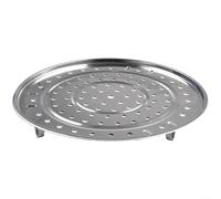 Grille de cuisson vapeur en acier inoxydable avec support de cuisson surélevé pour casserole, poêle et ustensiles de cuisine, plateau à vapeur rond pour rôtir à la vapeur, argent, diamètre (26 cm)