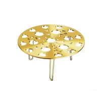 Grille de cuisson vapeur en acier inoxydable multifonction pour boulettes, légumes, fruits de mer (13,5 cm, doré)