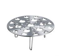 Grille de cuisson vapeur en acier inoxydable multifonction pour boulettes, légumes, fruits de mer (17,5 cm, argenté)