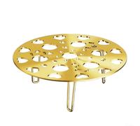 Grille de cuisson vapeur en acier inoxydable multifonction pour boulettes, légumes, fruits de mer (21 cm, doré)