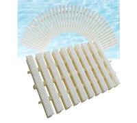 Grille de débordement pour piscine, Grille de drainage connectable for piscine et terrasse couleur blanc os 18-30x100 cm paquets multiples(White,30x100CM/2pcs)