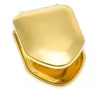 Grille de Dents Hiphop plaquée Or 14 carats, Fausses Dents blanchissantes, plaquées, Petite dent Unique, C-N8-Gold