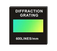 Grille de diffraction de transmission de 50 x 50 mm de 2 mm d'épaisseur pour une utilisation éducative dans la décomposition spectrale et la détection de composants optiques (600)
