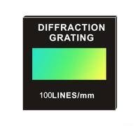 Grille de diffraction de transmission de 50 x 50 mm d'épaisseur de 2 mm pour une utilisation éducative dans la décomposition spectrale et la détection de composants optiques (100)