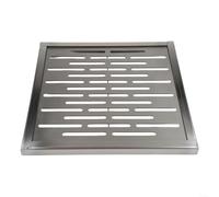 Grille de drainage avec cadre, surface antidérapante pour un drainage rapide, design robuste pour l'extérieur, cour et routes, argent, 150 x 150 mm à 300 x 300 mm (300 x 300 x 20 mm)
