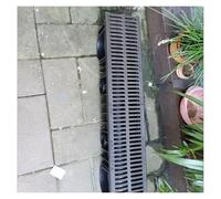 Grille de drainage avec surface antidérapante - Couvercle de gouttière en résine noire pour jardin, cour et allées