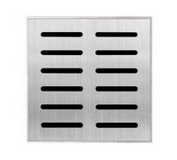 Grille de drainage carrée en acier inoxydable - 200 x 200 mm - Décoration de jardin - Bassin de collecte d'eau de pluie - Solution de drainage extérieure durable