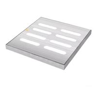 Grille de drainage carrée en acier inoxydable avec cadre, très résistant, antidérapant, pour drainage extérieur dans les jardins, garages, terrasses et parkings (150 x 150 mm)