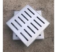 Grille de drainage carrée en acier inoxydable durable avec cadre pour terrasse et jardin (200 x 200 x 200 mm) antirouille et facile à installer