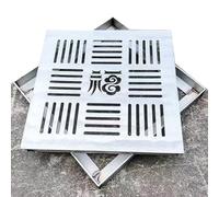 Grille de Drainage carrée pour extérieur, kit de Couvercle de Drain carré, Grille de Drainage d'égout en Acier Inoxydable 304, système de Drainage pour Patio de Jardin (25 x 25 x 2 cm)