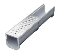 Grille de drainage de débordement, kit de fossé de drainage couvert en acier inoxydable, fossé de drainage des eaux pluviales avec grille, fossé de drainage intérieur et extérieur en béton, filtre à e